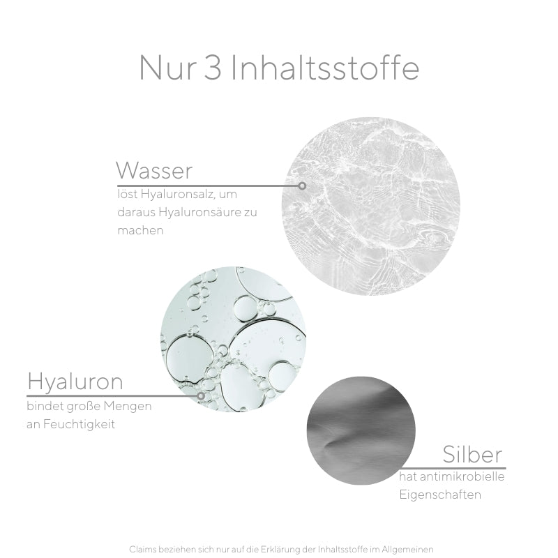 Das hyapur® Pure Hyaluron Serum mit Silber enthält hochkonzentrierte niedermolekulare Hyaluronsäure.