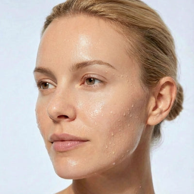 2. Gesichtswasser auftragen und mit einem Wattepad Seifenreste entfernen