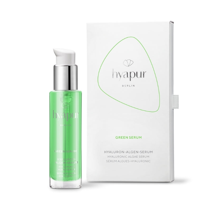 hyapur® Berlin Hyaluron-Algen-Serum. Green Serum 50ml mit Hyaluronsäure und grüner Alge für einen ebenmäßigen Teint.
