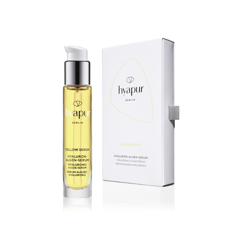 hyapur®-Berlin Hyaluron-Algen-Serum. Yellow Serum 15ml mit Hyaluronsäure und gelber Alge für Schutz vor UVA-lichtbedingter Hautalterung.