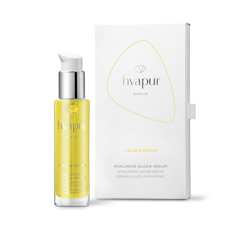 hyapur®-Berlin Hyaluron-Algen-Serum. Yellow Serum 50ml mit Hyaluronsäure und gelber Alge für Schutz vor UVA-lichtbedingter Hautalterung.